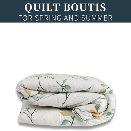 Edredom Boutis para primavera e verão, liso reversível em dois tons - MODELO FLOWER
