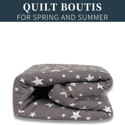 Edredom Boutis para primavera e verão, liso reversível em dois tons - MODELO FLOWER