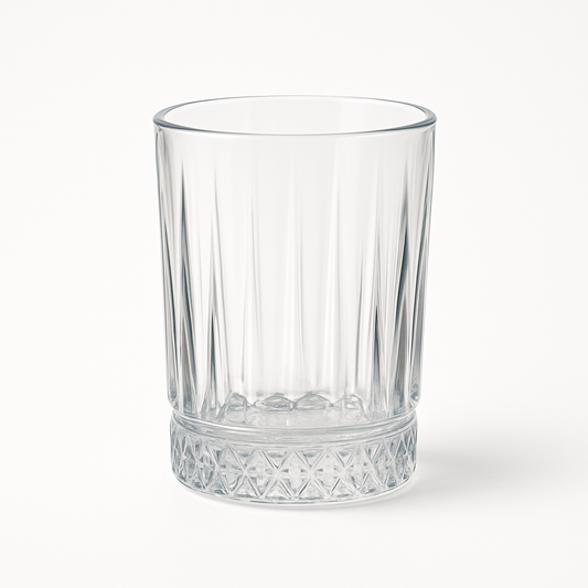 Pack 12 Vasos de Cristal 200 ml | Diseño Clásico Tallado | Vasos Resistentes para Agua, Té y Refrescos