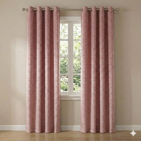 CORTINA MODELO VERSACE OPACA 140 X 260 CM - COLOR ROSA