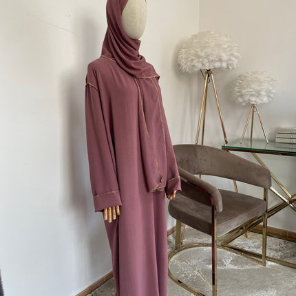 Abaya con Hijab Integrado de Tela Crepe – Elegante y Práctica