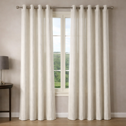 Cortinas de Terciopelo de Alta Calidad  MODELO ESPIGAS – COLOR BLANCO