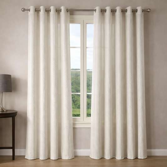 Cortinas de Terciopelo de Alta Calidad  MODELO ESPIGAS – COLOR BLANCO