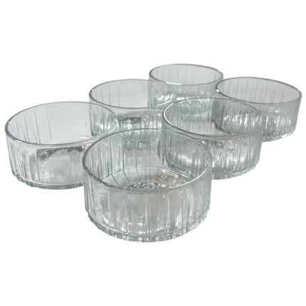 ✅ Set de 6 cuencos grabados de vidrio — 240 ml aprox., estilo y versatilidad en tu mesa ✅