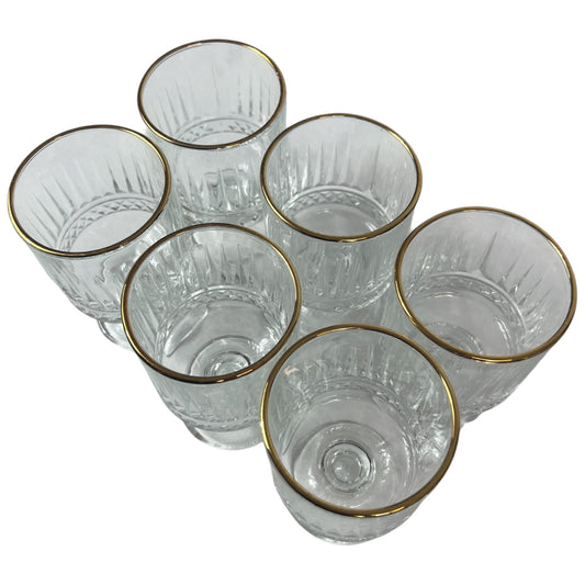 Set de 6 Copas de Cristal con dorado
