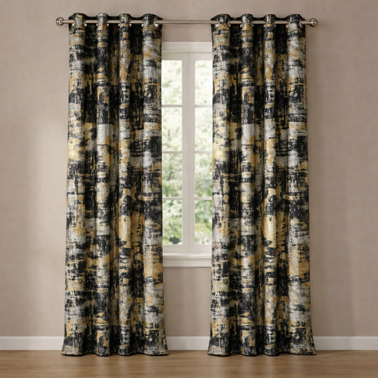 CORTINA MODELO TOFINO 140 X 240 CM - COLOR NEGRO/DORADO