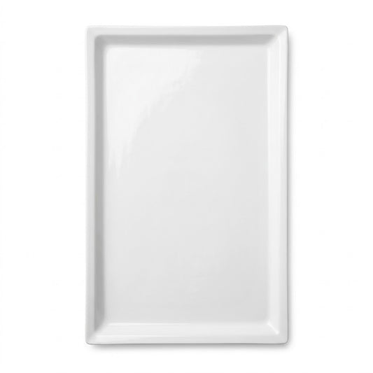 Plato Rectangular Blanco 41,5 × 66 cm – Diseño Minimalista con Borde Elevado