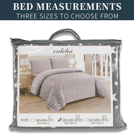 Edredom Boutis para primavera e verão, liso reversível em dois tons - MODELO FLOWER