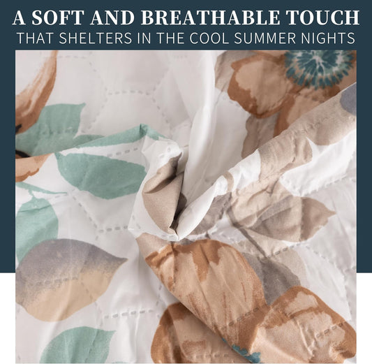 Boutis Quilt for Spring and Summer, Two-Tone Reversible Plain - FLOWER MODEL