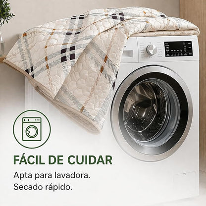 Colcha Bouti Primavera-Verano Estampado a Cuadros | Bazar Al Madina