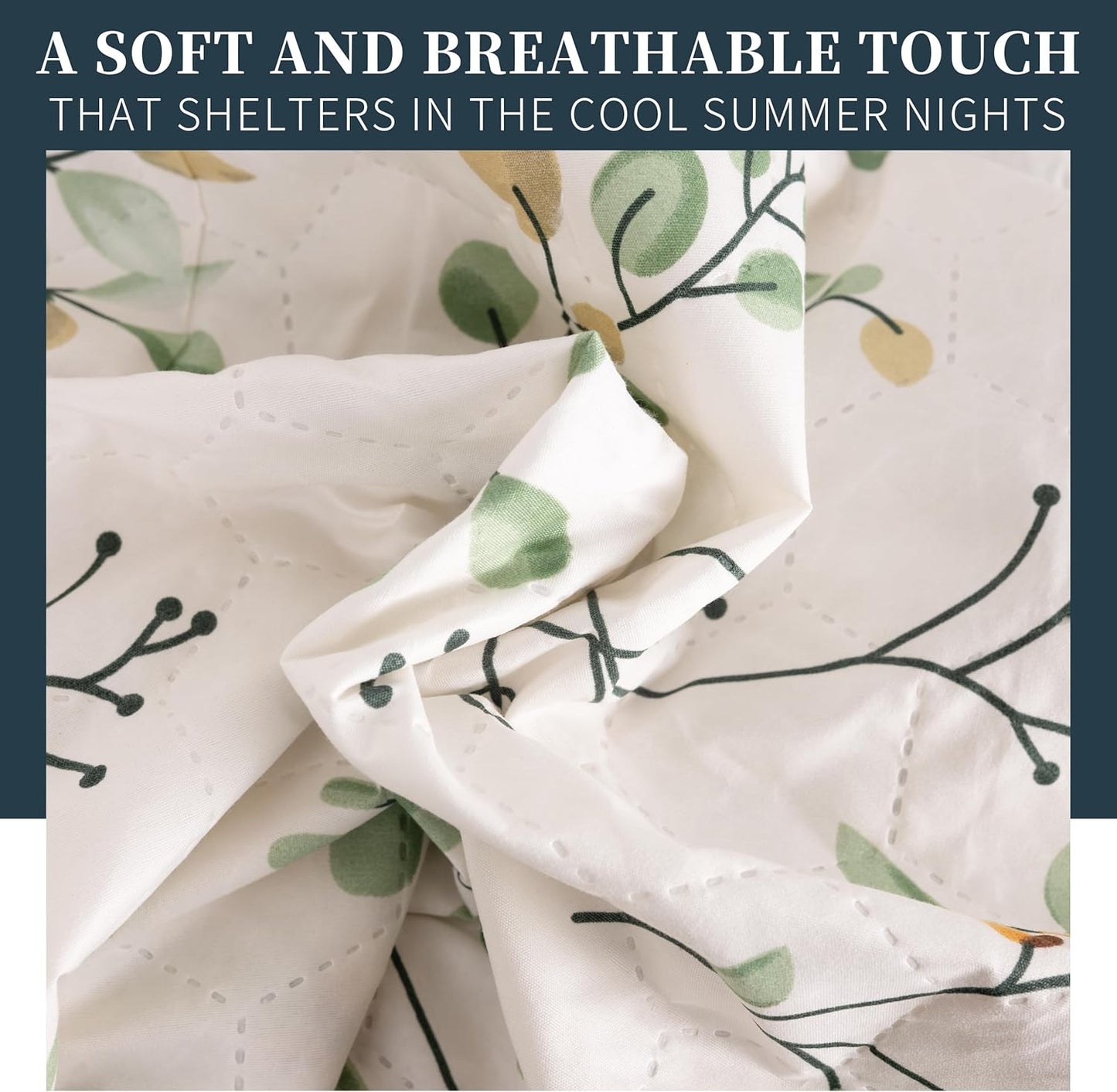 Boutis Quilt for Spring and Summer, Two-Tone Reversible Plain - FLOWER MODEL