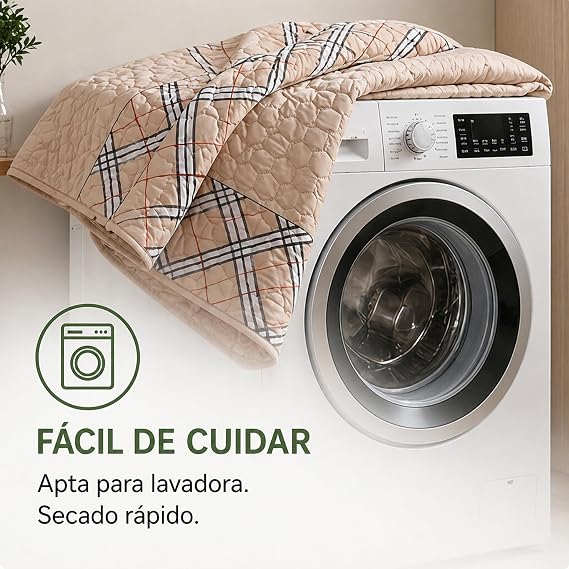 Colcha Bouti Primavera-Verano Estampado a Cuadros | Bazar Al Madina