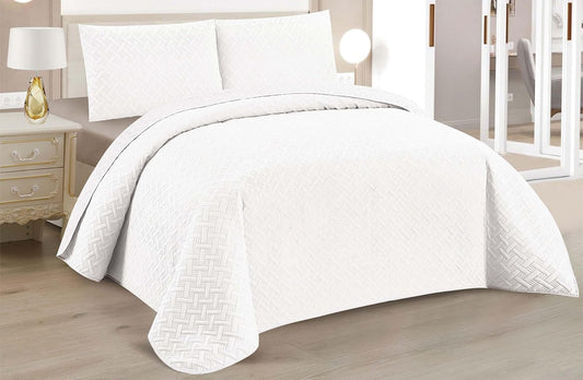 Boutis Quilt for Spring and Summer, Two-Tone Reversible Plain - Beige