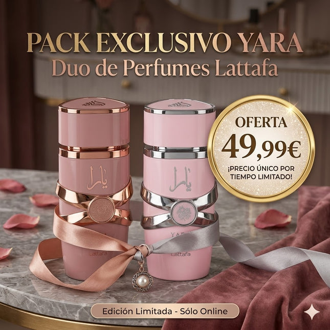 💞 Yara Crush + Yara Pink Pack – Lattafa (2x100 ml) · Perfumes árabes doces, frutados e elegantes para mulher