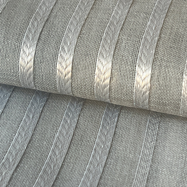 Cortinas Blackout de Poliéster, Padrão de Ondas, 140x260cm - 2 Peças, Elegantes e Modernas - Cinza