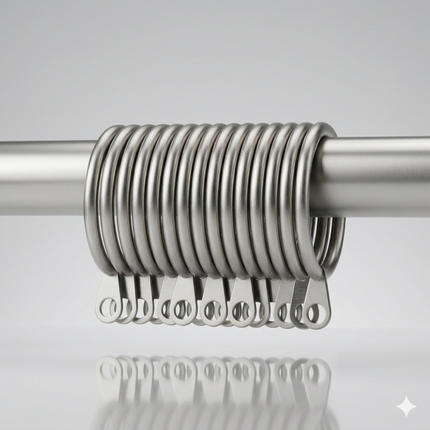 Barra de Cortina Extensible 160-310 cm con Remate Decorativo Cristal Facetado – Plata ✨