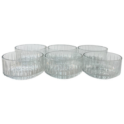 ✅ Set de 6 cuencos grabados de vidrio — 240 ml aprox., estilo y versatilidad en tu mesa ✅