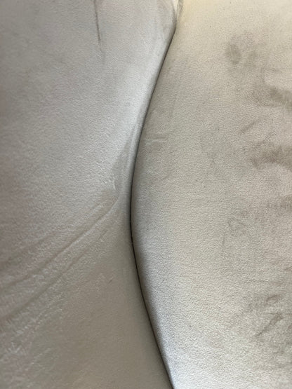 Silla Capitonio de terciopelo · Beige oscuro y gris