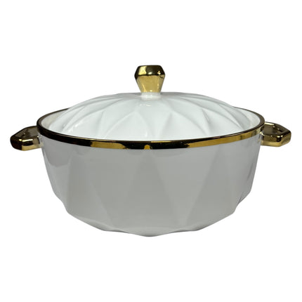 Conjunto de sopa BAVARY COLLECTION com 15 peças – Design de diamante com acabamento dourado