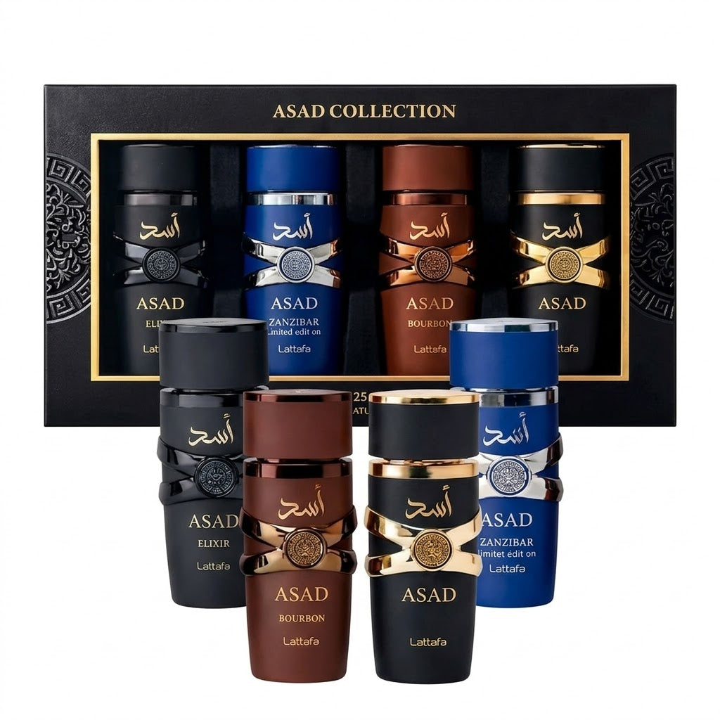 Set Asad Collection (4 x 25ml) de Lattafa: El Armario Olfativo Definitivo para el Hombre Moderno