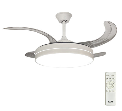 VENTILADOR DE TECHO LED, MODELO ROSS, ASPAS RETRÁCTILES, BLANCO MATE, Ø107 cm