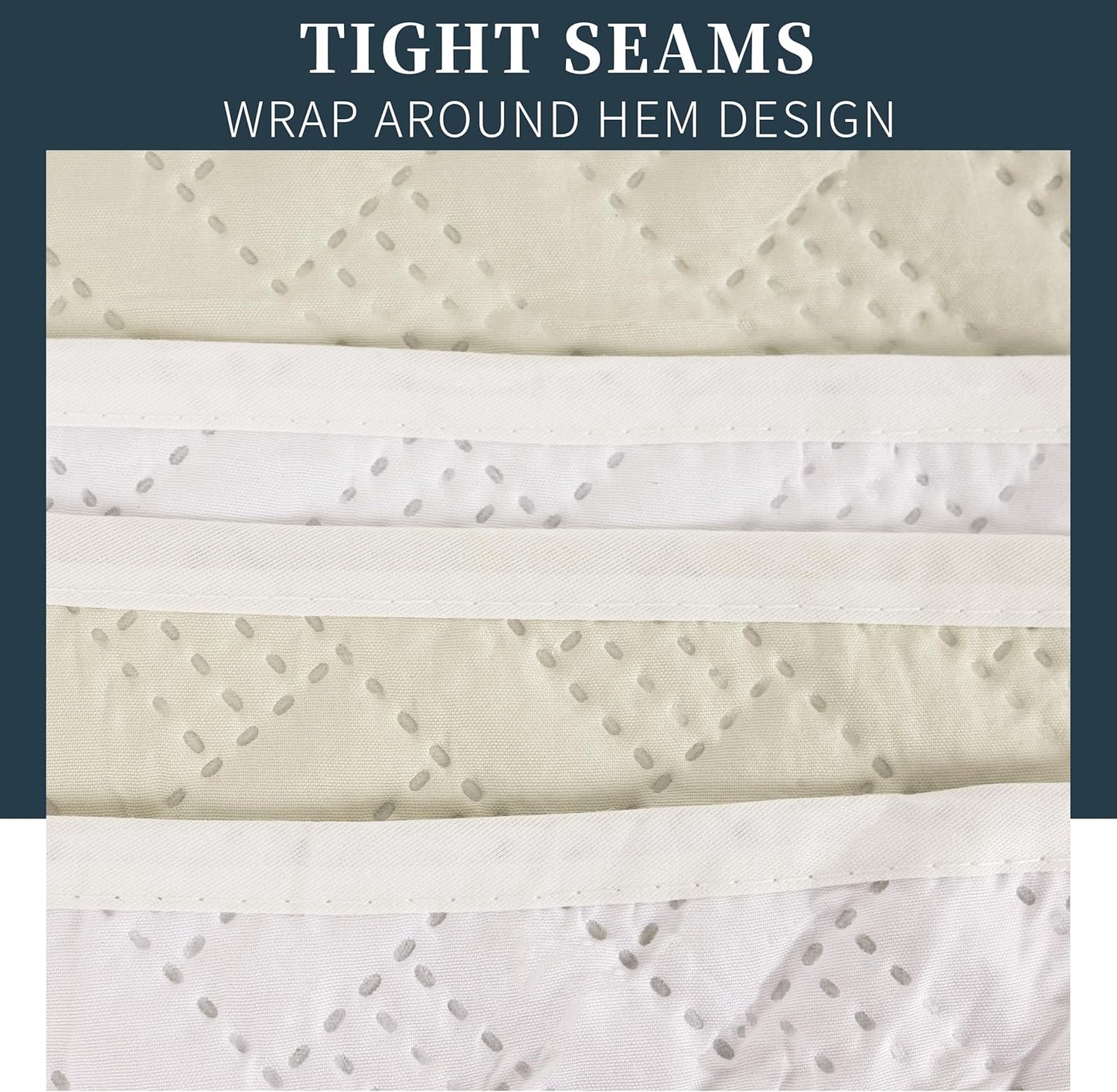 Boutis Quilt for Spring and Summer, Two-Tone Reversible Plain - Beige