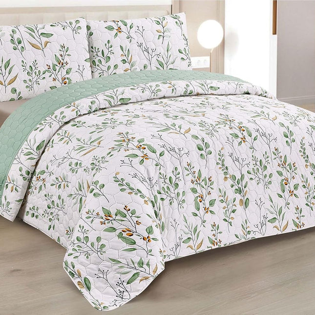 Edredom Boutis para primavera e verão, liso reversível em dois tons - MODELO FLOWER