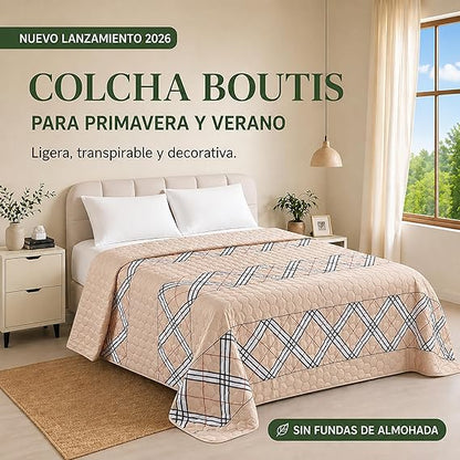 Colcha Bouti Primavera-Verano Estampado a Cuadros | Bazar Al Madina