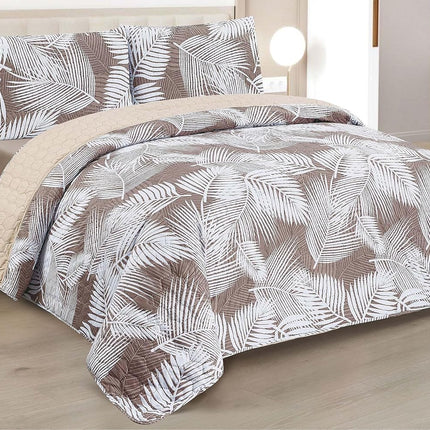 Edredom Boutis para primavera e verão, liso reversível em dois tons - MODELO FLOWER