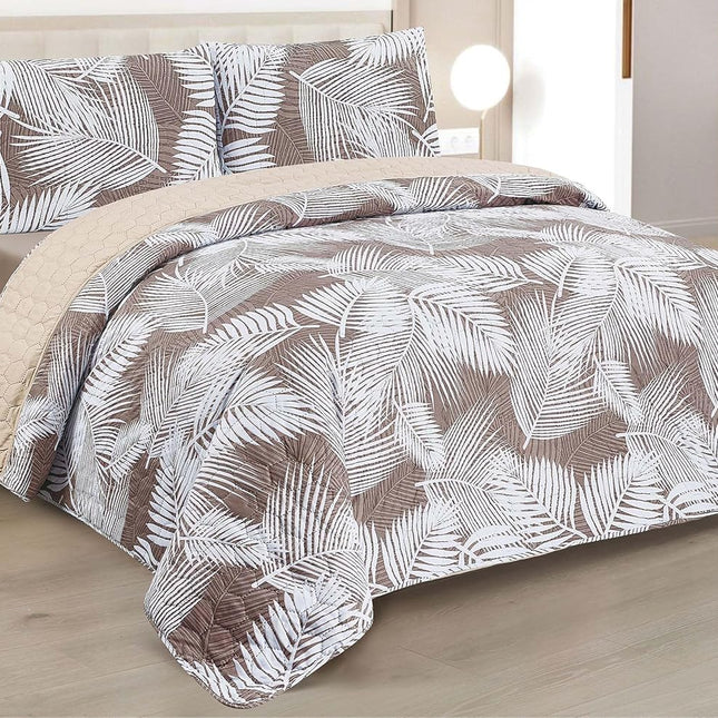 Edredom Boutis para primavera e verão, liso reversível em dois tons - MODELO FLOWER