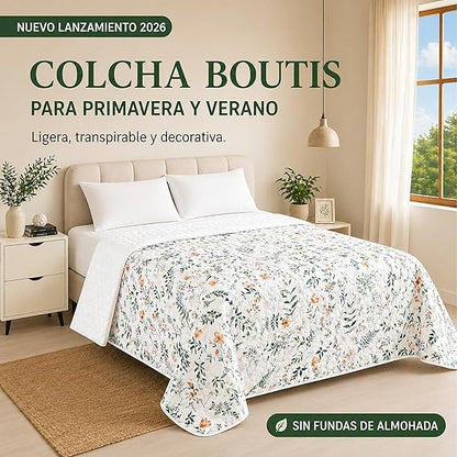 Boutis Quilt for Spring and Summer, Two-Tone Reversible Plain - PINK