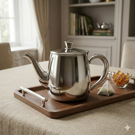 Tetera Elegante de Acero Inoxidable con Acabado Espejo ✨