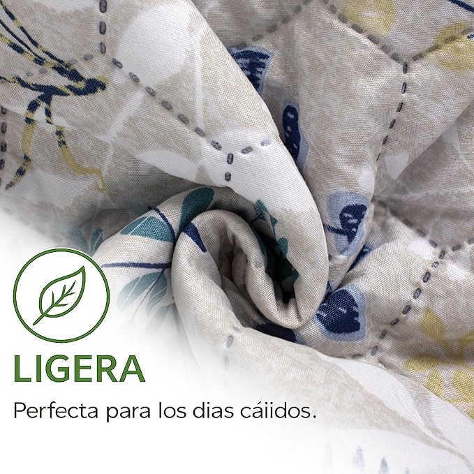 Colcha Bouti Primavera-Verano Estampado Botánico | Bazar Al Madina