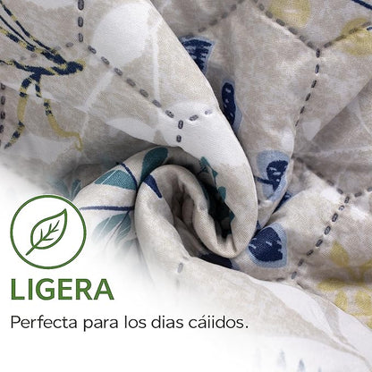 Colcha Bouti Primavera-Verano Estampado Botánico | Bazar Al Madina