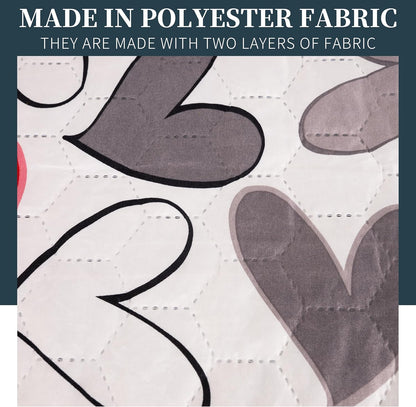 Colcha Boutis para Primavera y Verano Bicolor Reversible Liso - MODELO CORAZONES