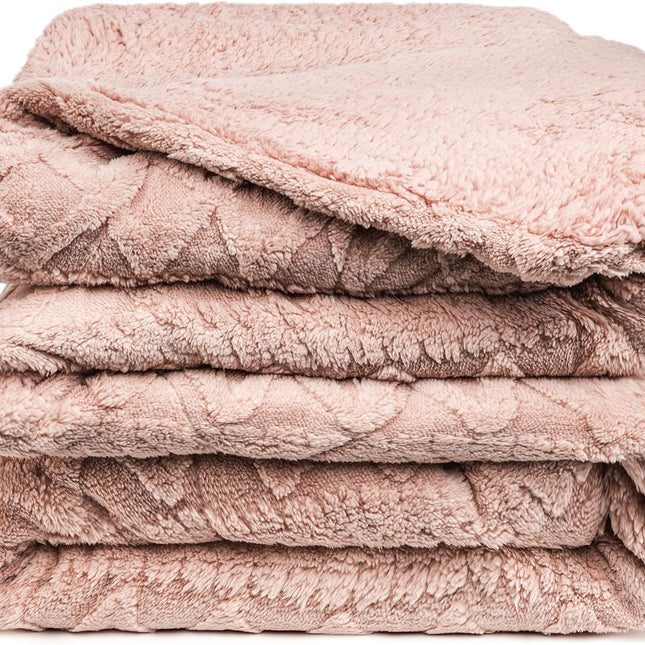 COLCHA NÓRDICA DE PELE DE CARNEIRO, MODELO DE LAÇO - ROSA 