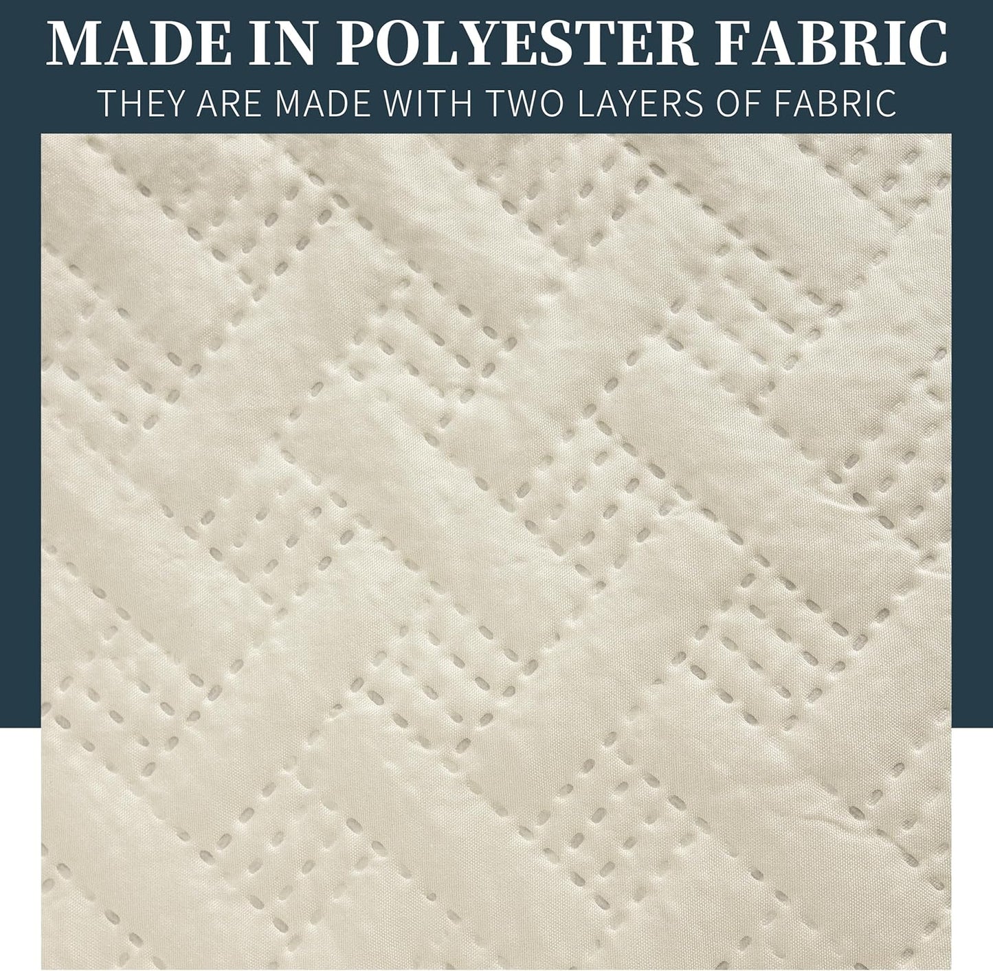 Boutis Quilt for Spring and Summer, Two-Tone Reversible Plain - Beige