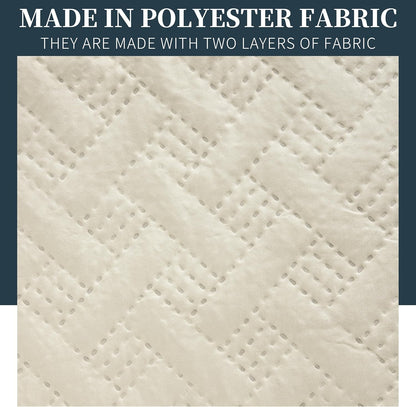 Boutis Quilt for Spring and Summer, Two-Tone Reversible Plain - Beige