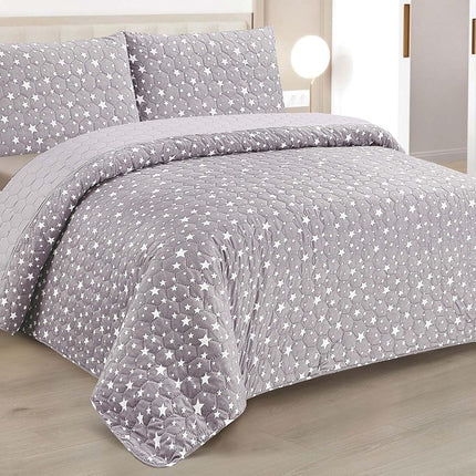 Edredom Boutis para primavera e verão, liso reversível em dois tons - MODELO FLOWER