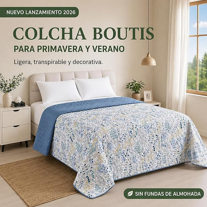 Colcha Bouti Primavera-Verano Estampado Botánico | Bazar Al Madina