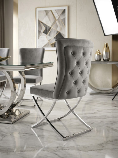 ✨ Silla MODELO CAPITONIO tapizada gris con acabado gris – Elegancia moderna para tu hogar ✨