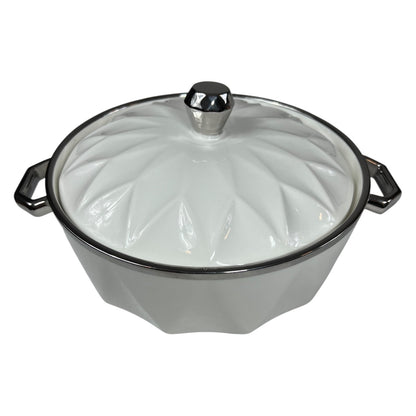 Conjunto de sopa BAVARY COLLECTION com 15 peças – Design de diamante com acabamento prateado