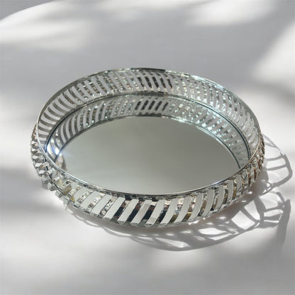 Centro de mesa decorativo redondo tipo cesta (plata)