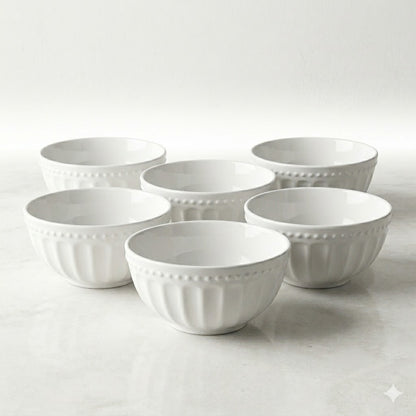 🍲 PACK de 6 Cuencos de Cerámica con Relieve – Diseño Elegante y Texturizado