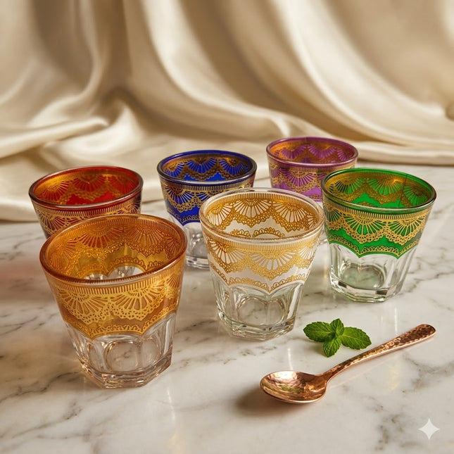 Set de 6 Mini Vasos de Té Decorados – Dale Color, Elegancia y Encanto a Tu Mesa