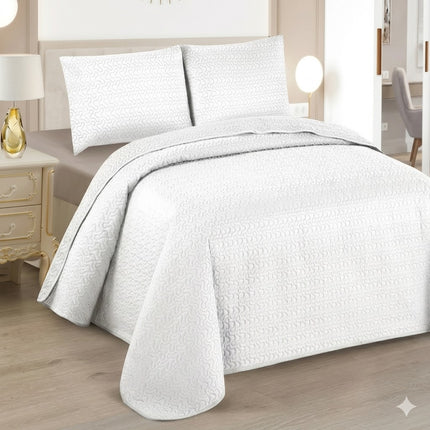 Edredom Boutis para primavera e verão, liso reversível em dois tons - BRANCO
