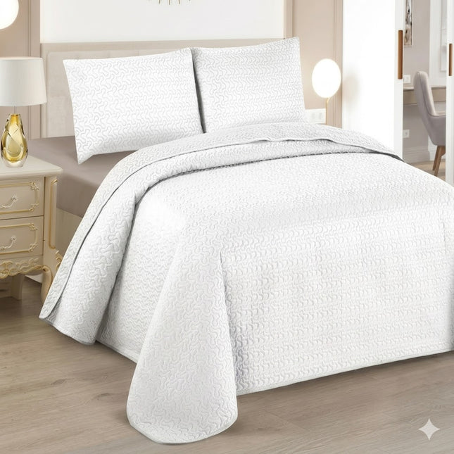 Edredom Boutis para primavera e verão, liso reversível em dois tons - BRANCO