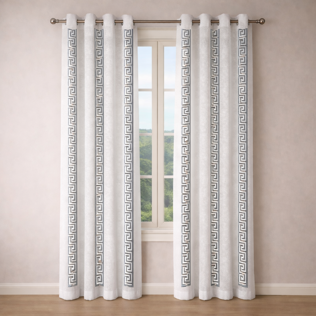 CORTINA VOILE MODELO VERSAGE 140 x 240 CM – COLOR PLATA