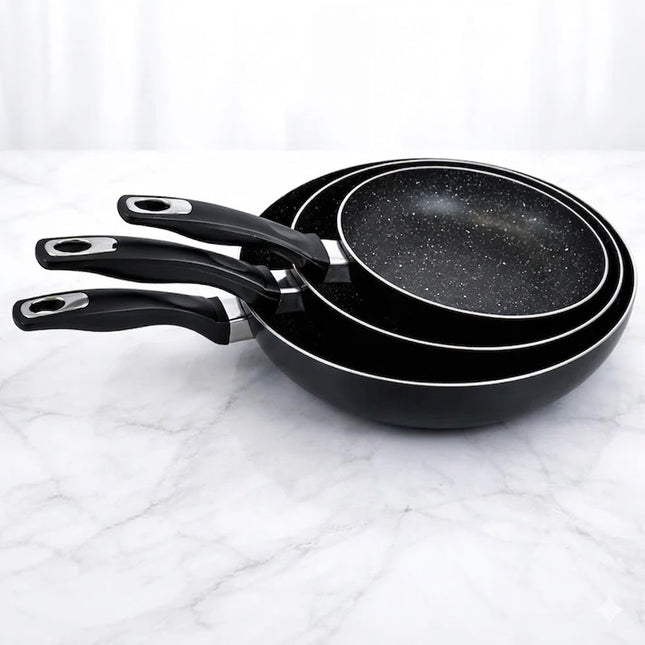 🥘 Set de 3 Sartenes Antiadherentes Mármol  – 20, 24 y 28 cm