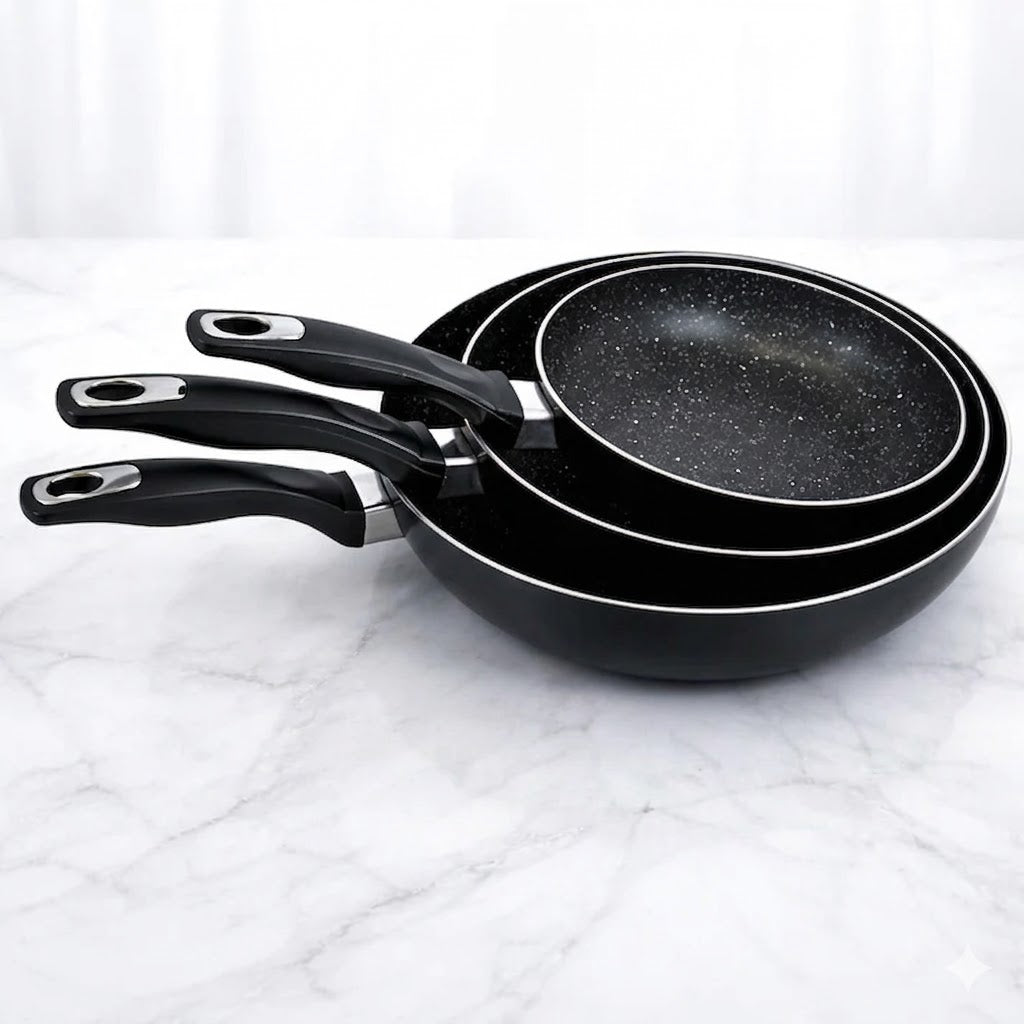 🥘 Set de 3 Sartenes Antiadherentes Mármol  – 20, 24 y 28 cm